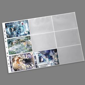 <span class=keywords><strong>9</strong></span> pochettes 6 pouces pour cartes postales Pochettes pour cartes à collectionner 3 anneaux <span class=keywords><strong>9</strong></span> pages de poche pour cartes postales de sport - Product Image 1