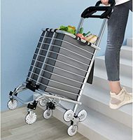 Chariot de supermarché avec panier, chariot à main d'escalade d'escalier, camions à main portables, pliable, fermé, chariot de maison, chariot d'épicerie