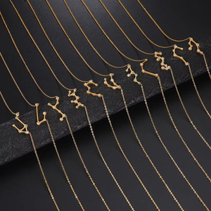 Collar del Zodiaco <span class=keywords><strong>de</strong></span> Acero Inoxidable, Colgante <span class=keywords><strong>de</strong></span> 12 Horóscopos con Diamante, Cadena <span class=keywords><strong>de</strong></span> Moda para Mujer, Joyería Fina, Regalo <span class=keywords><strong>de</strong></span> Cumpleaños - Product Image 1