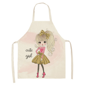 Moda linda chica Rosa algodón Lino sin mangas cocina personalizada a prueba <span class=keywords><strong>de</strong></span> agua cocina casera hornear cintura babero accesorios <span class=keywords><strong>delantal</strong></span> <span class=keywords><strong>de</strong></span> niña - Product Image 5