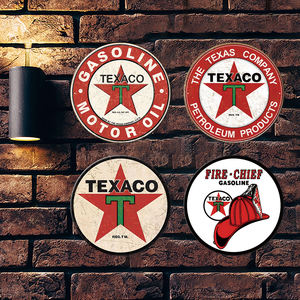 Panneau métallique vintage Texaco Gasoline, logo étoile rouge, produits pétroliers, décoration pour <span class=keywords><strong>garage</strong></span>, man cave, art mural automobile - Product Image 3