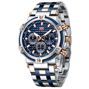 <span class=keywords><strong>Mini</strong></span> <span class=keywords><strong>Focus</strong></span> MF0470G <span class=keywords><strong>MF</strong></span> 0470 <span class=keywords><strong>Reloj</strong></span> de pulsera de cuarzo Cronógrafo resistente al agua de acero inoxidable Manos luminosas Relojes de lujo para hombres - Product Image 5
