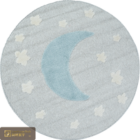 Tapis d'enfant nordique haut de gamme LandScopeTech, motif lune et étoiles, tissé Wilton, tapis de chambre d'enfant, écologique, hypoallergénique, résistant aux taches, 3D