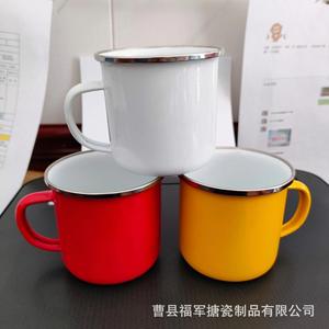 Mug en céramique émaillée rétro 12oz, personnalisable avec logo, vente en gros, durable, pour le café au feu de camp, idéal pour le camping en extérieur et les entreprises - Product Image 3