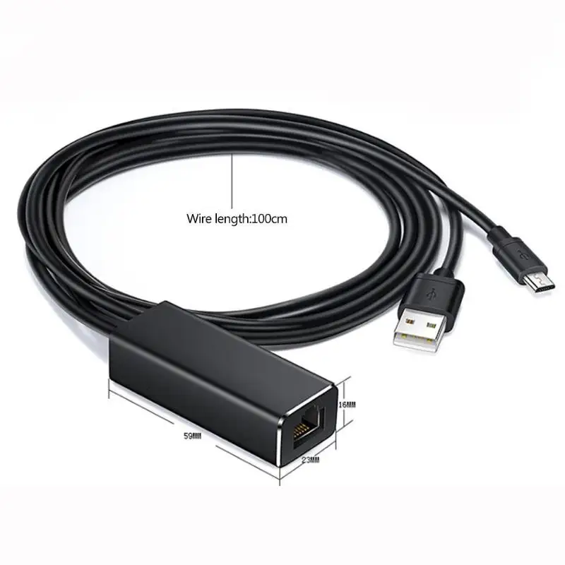Лидер продаж, адаптер USB 2,0 к RJ45 для Chromecast Ethernet 2 1 Ultra Audio TV Stick, сетевая карта Micro USB