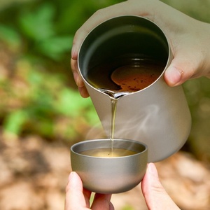 <b>Double</b>-<b>Wall</b> Small Tea Cup Outdoor Camping Kung Fu Tea Set Portable Eco-Friendly Business Gift Cup Gift <b>Box</b> for Single/Multiple - Product Image 4