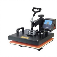 Presse à Chaud Manuelle 5-en-1 de 3838 cm pour Sublimation (Tasses, Casquettes, Assiettes, T-shirts) ; Machine d'Impression Commerciale DIY