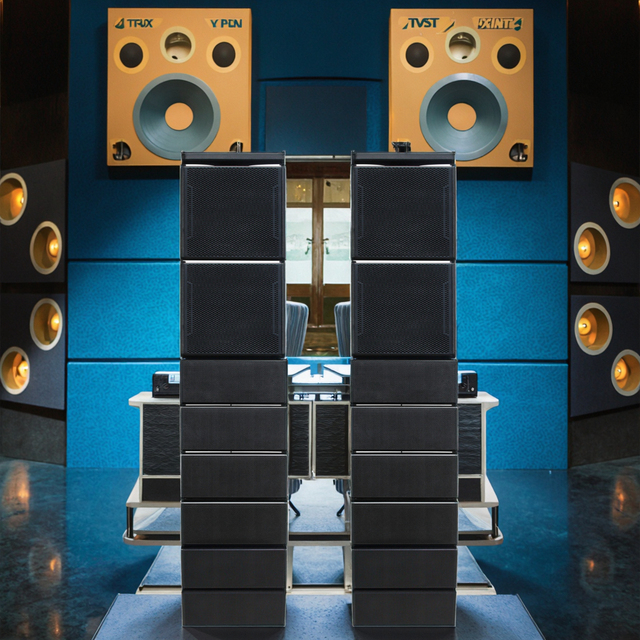 Dual 15" 5000W Stereo for Speaker System Plastic+Wood Enclosure for Outdoor Professional DJ Sets Clubs Parties Concerts