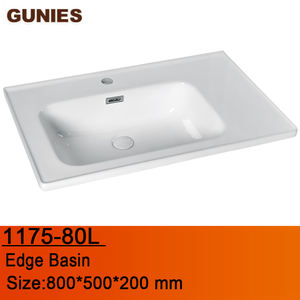 Lavabo à bord gauche lavabo rectangulaire en céramique pour salle <span class=keywords><strong>de</strong></span> bain lavabo à main - Product Image 2