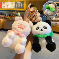Porte-clés en peluche ours populaire, pendentif de sac créatif en forme d'ours mignon, jouet en peluche ours en peluche pour enfants et adultes