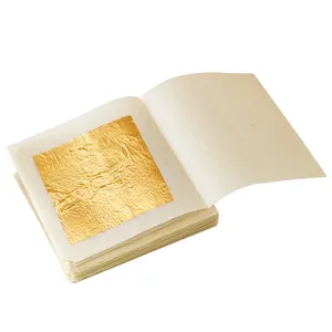 Wholesale 5*5cm 24K Gold Leaf Sheet hoja de oro for Food Drink Decor Skin Care Gilding Genuine Edible Gold Foil Leaf