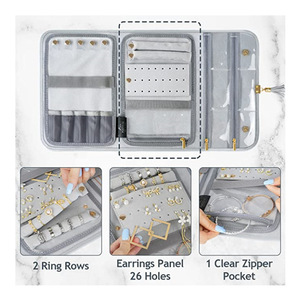 Organisateur de bijoux de voyage pour femmes, sac de rangement pour bijoux en cuir portable, pochette enveloppe, porte-bijoux pour colliers - Product Image 5