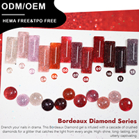 YouGel Vernis à ongles gel disco réfléchissant 12 couleurs sans HEMA, sans TPO, vernis à ongles gel UV diamant rouge pailleté, flacon