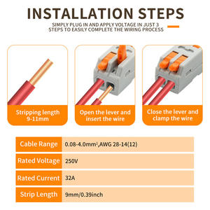 D2-2 तेज तार कनेक्टर 4 पी 2 से 2 पुश-इन टर्मिनल ब्लॉक केबल कनेक्शन के लिए सार्वभौमिक तार तार तार कनेक्टर के लिए - Product Image 2