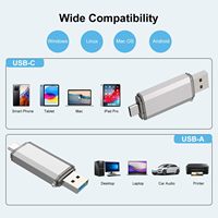 Clé USB-C 128 Go (Clé USB/Pendrive) - Portable OTG pour Tablettes, Macbook, OnePlus - Corps Métallique - Garantie 1 An