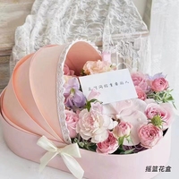 Boîte d'emballage en carton blanc avec nœud en dentelle pour bouquets de fleurs, vente en gros