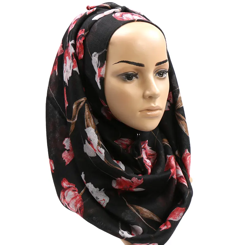 Écharpe en viscose/polyester, nouveau style, pour hijab islamique, châle à imprimé turban, vente en gros, automne et hiver, 2020
