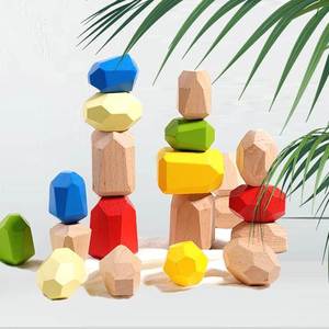 Bloques de Construcción de Madera de Colores para Niños, Juguete Educativo Montessori de Apilamiento, Rompecabezas Plegable - Product Image 4