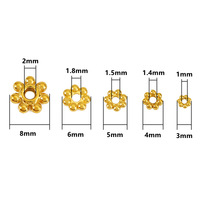 Perles entretoises en acier inoxydable plaqué or 18 carats, motif marguerite, 3mm-8mm, pour la fabrication de bijoux fantaisie - Vente en gros