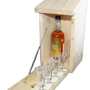 Caja de Madera para Guardar <span class=keywords><strong>Vino</strong></span> con Forma de Jaula de Pájaros Sin Terminar, con Motivo Quemado, Regalo de Pascua de Schnapsbar JUNJI - Product Image 1