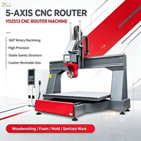 Routeur CNC 5 axes robuste EW1 avec table à vide à rainures en T, broche ATC et commande Syntec pour le traitement du bois/du mousse/polyacrylique/de l'aluminium