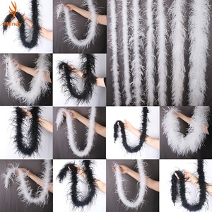 Boa en plumes d'autruche naturelles blanches de 2 yards, parfait pour les bouquets de mariage et les embellissements de robes de mariée - Product Image 2