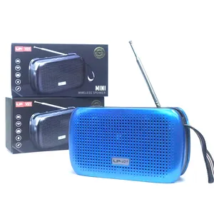 Alto-falante portátil com rádio FM, subwoofer estéreo e sem fio, mini alto-falante portátil com Bluetooth, mini reprodutor de música e Walkman