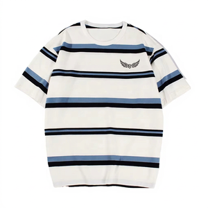 T-shirt à manches courtes pour homme, coton oversize, décontracté, col rond, logo brodé sur le devant - Product Image 1