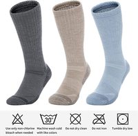 Chaussettes en laine mérinos tricotées avec logo personnalisé, chaudes, pour la randonnée, le ski, les bottes d'hiver, vente en gros OEM