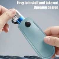 Pochette anti-perte en cuir PU pour clé USB, étui de protection pour clé USB, sac de rangement avec porte-clés