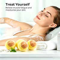 Bombe de bain au gingembre à marque privée, boule de sel de bain chauffante naturelle, aromathérapie, soin relaxant pour le corps et la peau, bain moussant pour la maison