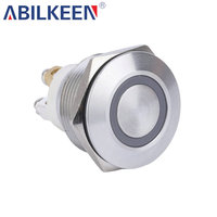 Interruptor de Botón Pulsador Metálico de 22 mm, Resistente al Agua IP65, Iluminado, Momentáneo, para Montaje en Panel, para Control Eléctrico Industrial, Gran Venta