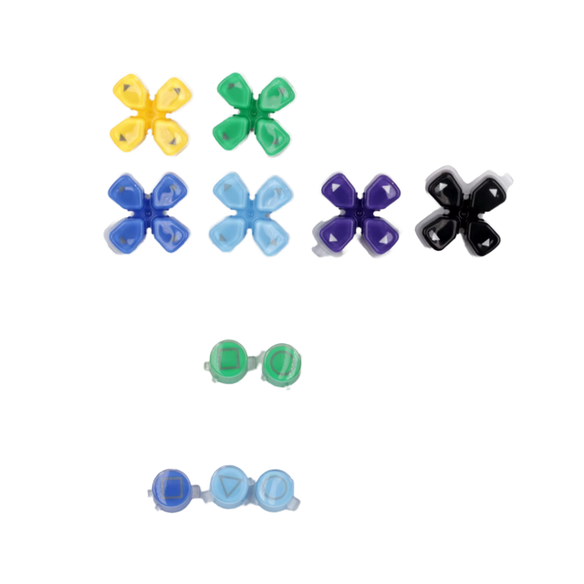 Colorful Replacement Crystal Jelly Button ABXY Dpad Buttons for PS5 Controller Repair Kit Button and Thumb Stick Cap