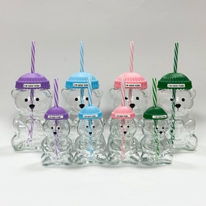 Vaso <span class=keywords><strong>de</strong></span> Vidrio <span class=keywords><strong>con</strong></span> Forma <span class=keywords><strong>de</strong></span> Oso <span class=keywords><strong>de</strong></span> Peluche, <span class=keywords><strong>Diseño</strong></span> <span class=keywords><strong>de</strong></span> Nueva York, Estilo Americano, Lindo Vaso <span class=keywords><strong>con</strong></span> Tapa <span class=keywords><strong>de</strong></span> Gorro, Portátil y Reutilizable - Product Image 3
