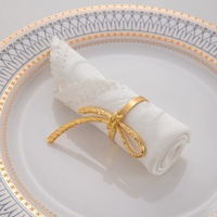 Anneaux de serviette en alliage doré en forme de nœud papillon, porte-serviettes ajourés pour réceptions de mariage, dîners, décorations de table et fournitures de banquet