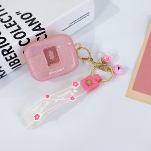 Funda Protectora para <span class=keywords><strong>Airpods</strong></span> <span class=keywords><strong>Pro</strong></span> 2 3 4 con Diseño de Logotipo Personalizado al por Mayor, Bolsa de Almacenamiento Brillante de Lujo, Cordón para Auriculares, Estuche Bonito para <span class=keywords><strong>Airpods</strong></span> - Product Image 4