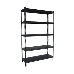 Étagère de rangement sans boulons pour la maison et l'entrepôt, étagère en acier angulaire légère, étagère noire pour utilisation en montage - Product Image 1