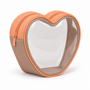 Peptide Travel Case Heart Shape Toiletry Bag Full Clear PVC Window Boxed Base Wash Pouch Custom Logo Nylon - Product Image 3