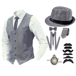 Gilet Retrò <span class=keywords><strong>Taglie</strong></span> <span class=keywords><strong>Forti</strong></span>, <span class=keywords><strong>Costume</strong></span> di Capodanno, Medievale Anni '20, da Gentiluomo Ricco, Cosplay, per Feste di Carnevale, Accessori per Balli a Tema Gatsby - Product Image 3