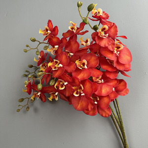 ดอกกล้วยไม้ประดิษฐ์คุณภาพสูง หรูหรา สัมผัสเหมือนจริง 7 หัว สีม่วง สำหรับตกแต่งงานแต่งงาน - Product Image 3