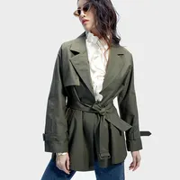 Trench Coat Short 2022 New Trench Coat Fashion Design Topcoat Popular Women's Short Cotton Coat