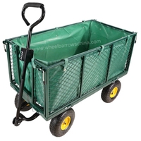 Wagon utilitaire chariot de jardin extérieur chariot de transport remorque 300 lb côtés amovibles métal acier maille fleur chariot camion brouette