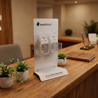 Support de bureau portable pour cartes de visite et brochures avec porte-désinfectant pour les mains, idéal pour la publicité