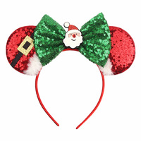 Noël souris oreilles bandeaux femmes cheveux accessoires enfants génie de dessin animé bandeau fille paillettes arc chapeaux