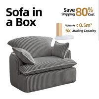 Ensemble de canapés modulaires en tissu de lin, fauteuils compressés sous vide, fauteuils de sol pour salon, meubles de maison