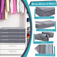 Organiseurs en lin modernes pliables, imperméables, grande capacité, boîte de rangement pour lit, couvercle, 3 poignées en tissu, sangle, vêtements, couleur personnalisée