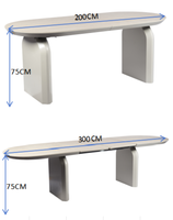 Table à manger extensible de luxe moderne en pierre frittée de 3 m, grande capacité 10-12 places, avec double extension papillon, vente en gros Chine