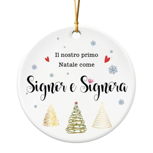 Custom Luxury <strong>Ceramic</strong> Christmas Ornaments-Newlywed First Christmas Hanging <strong>Bauble</strong> with Custom Logo Waterproof Shatterproof Gift - Product Image 1
