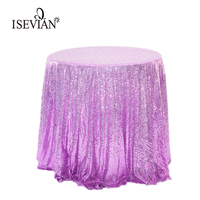 Nappe de table en sequins or rose, brillante, ronde, couvre-table en paillettes métalliques, nappe de table en séquence