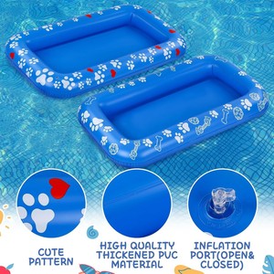 Inflatable Dog Float Blue Pet Floating Bed 140x96cm PVC Pool Float For Dogs - Product Image 4